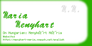 maria menyhart business card